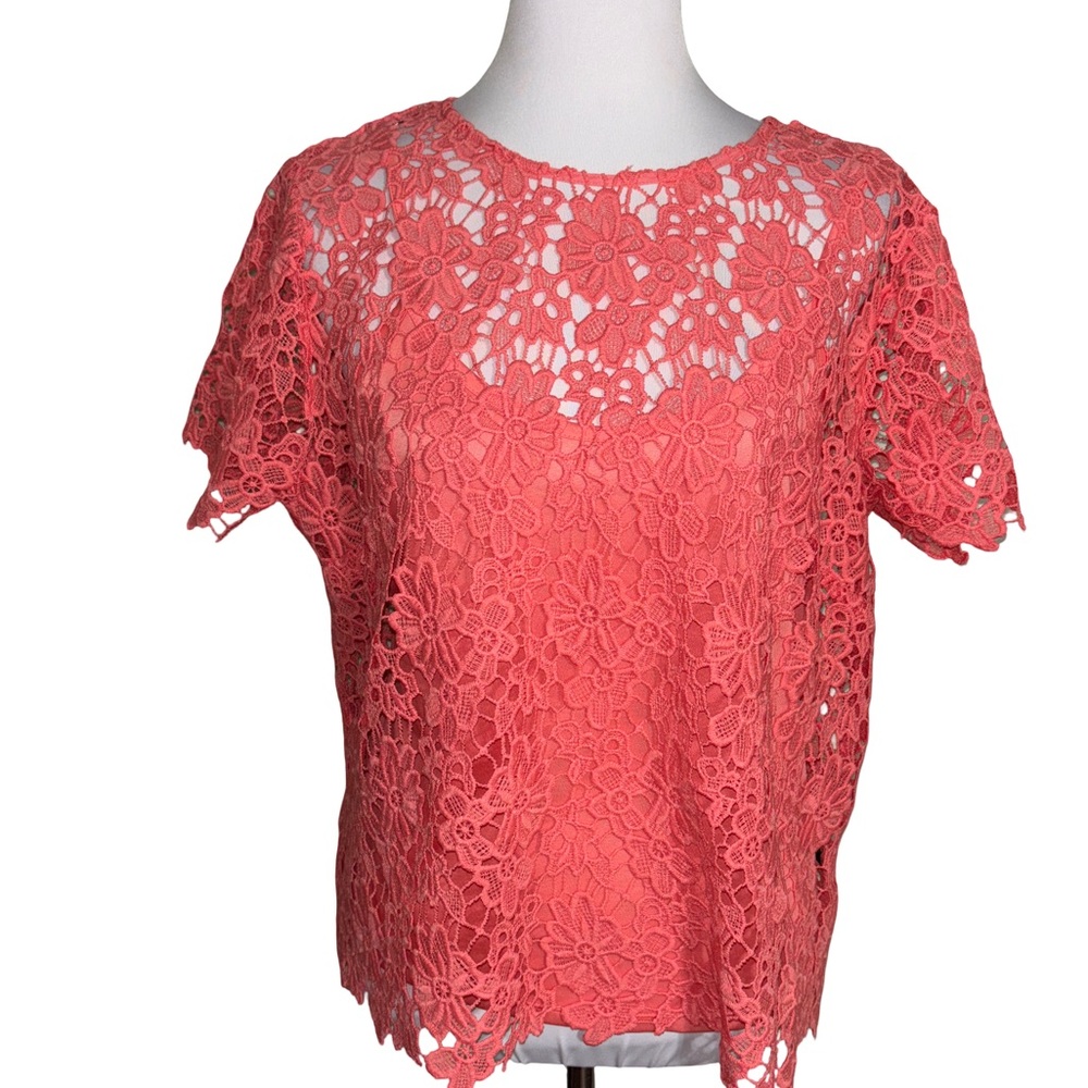 Liz Claiborne Coral Lace Blouse